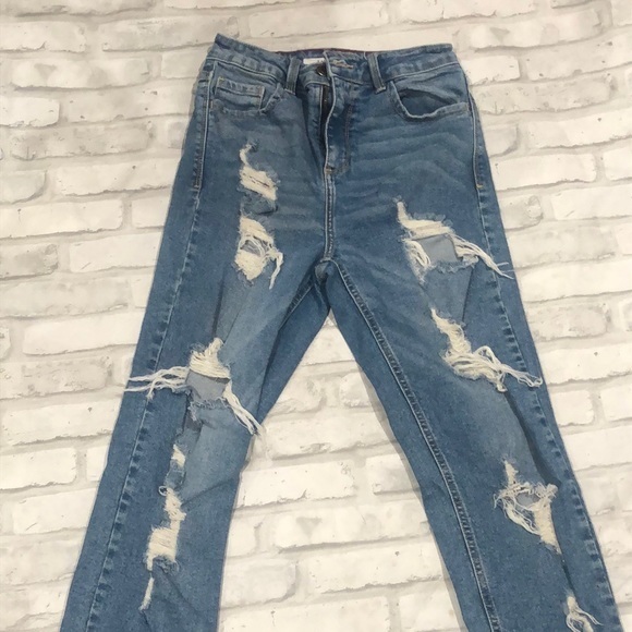 Cello high waisted ankle length destroyed jeans - Picture 1 of 5